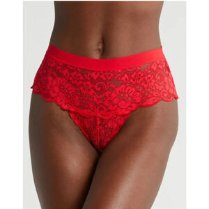 We Are Hah Spin Me Panty Siren Red Stretch Lace Womens Lingerie, M